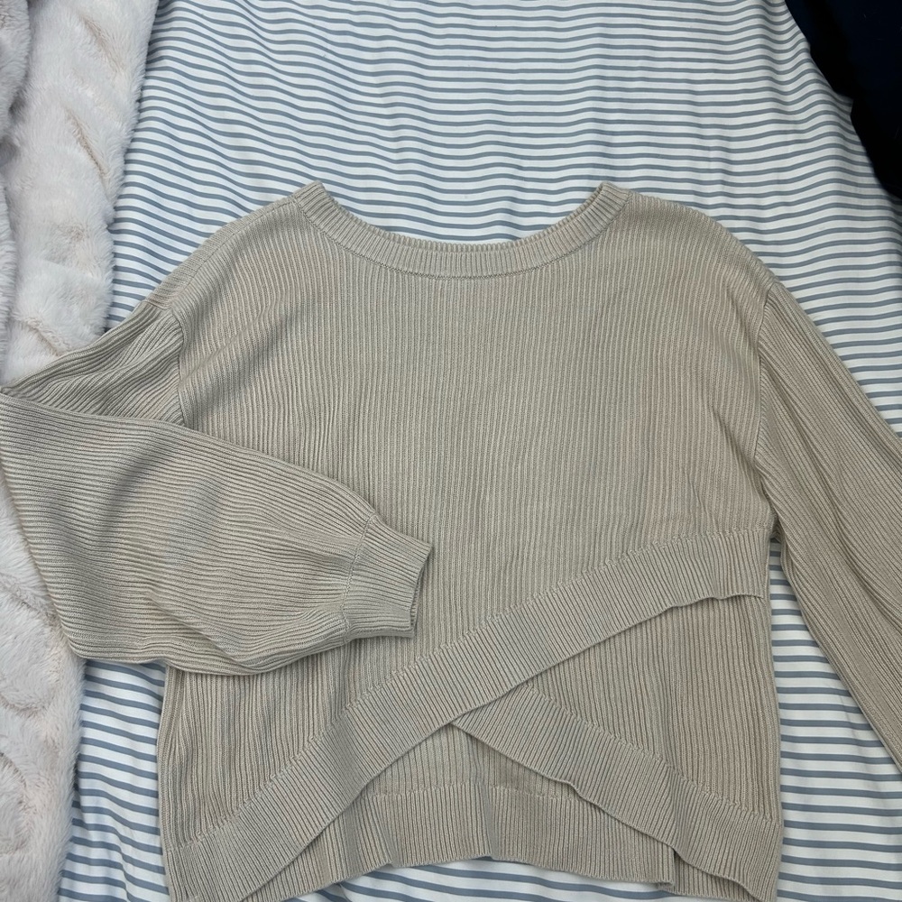 lululemon athletica Beige Crew Neck Sweater